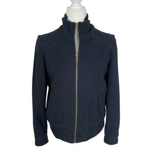 Talbots Wool Nylon Cashmere Bomber Style Jacket Size SP Minimalist City Chic